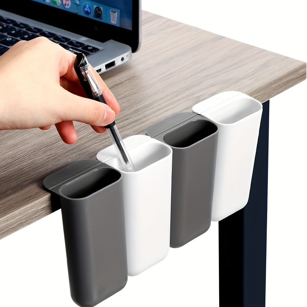 Tech Accessories For Office Desk - ที่ใส่ปากกาตั้งโต๊ะ, ภาชนะเก็บดินสอแบบหนีบ, อุปกรณ์เสริมเครื่องใช้สํานักงานแบบมีกาว, ชุดจัดระเบียบโต๊ะพลาสติก PP