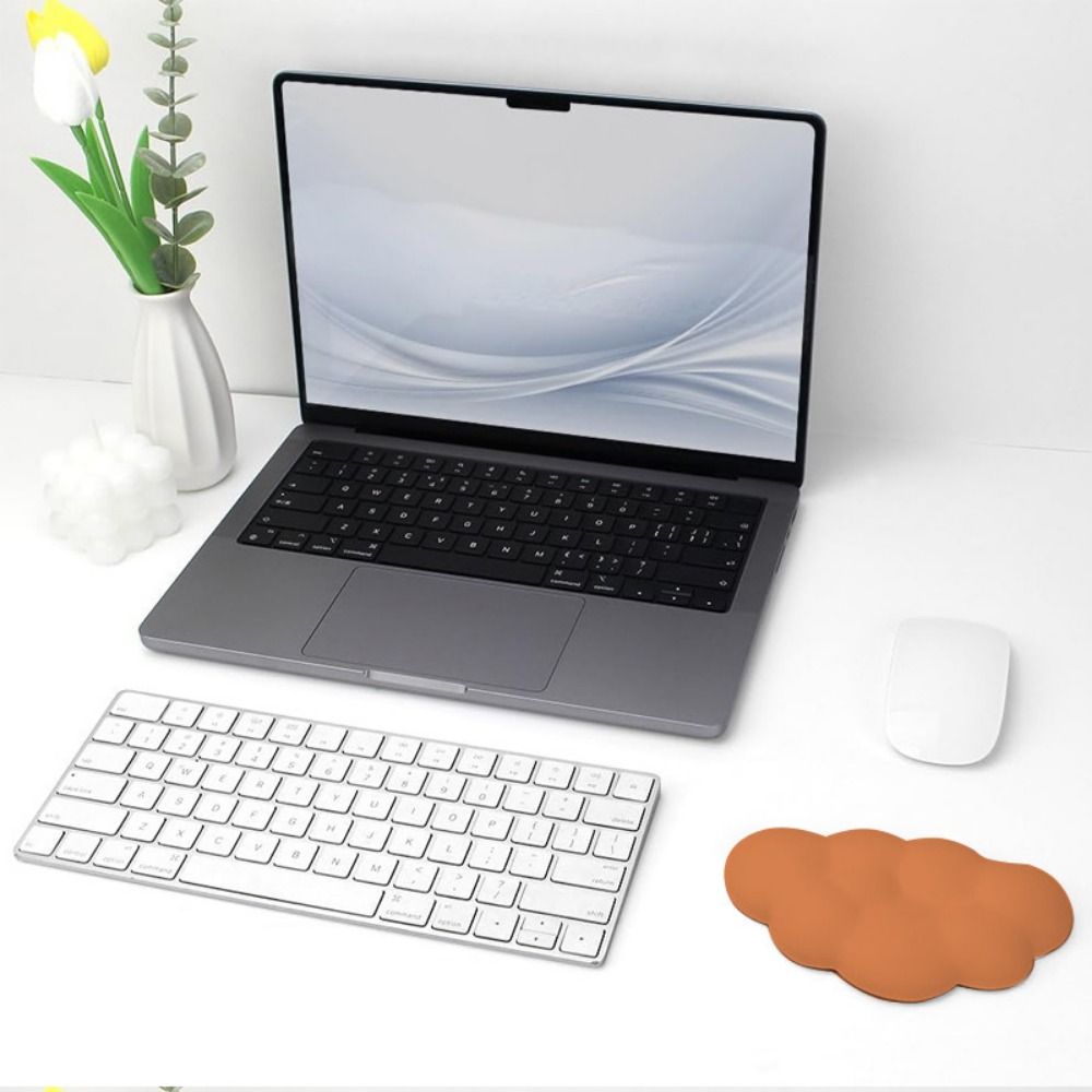 Keyboard Wrist Pad Leather - แผ่นรองข้อมือรูปทรงเมฆนุ่ม แผ่นรองเมาส์เมมโมรี่โฟม แผ่นรองมือหนัง PU 3 มิติ