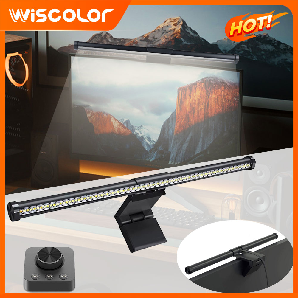 Tech Table Accessories - ไฟตกแต่งหน้าจอคอมพิวเตอร์แบบปรับความสว่างได้ พร้อมรีโมทคอนโทรล ไฟ LED สำหรับตกแต่งหน้าจอ ไฟบาร์สำหรับเล่นเกม