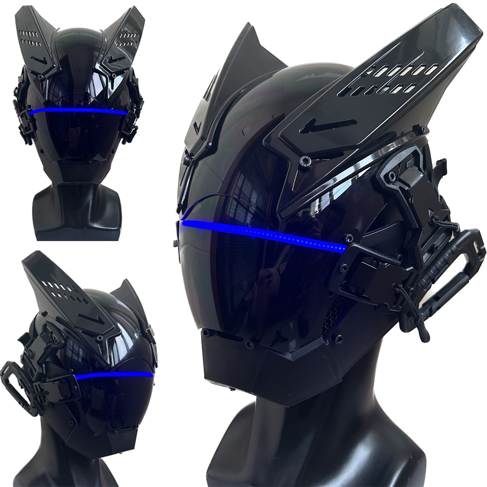 Tech Wear Accessories - หมวกกันน็อค Cyberpunk Punk หน้ากากเทคโนโลยีแห่งอนาคตคอสเพลย์พอดีกับงานปาร์ตี้เทศกาลดนตรีฮาโลวีน